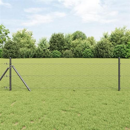 Vidaxl Gris Clôture Hexagonale 0,6 X 25 M Pvc - Image 3