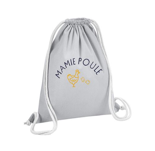 Fabulous Sac de Gym en Coton Gris Mamie Famille Poule 12 Litres