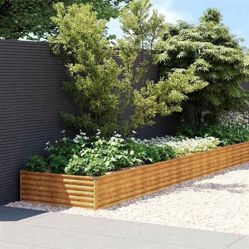 vidaXL Hochbeet 960x100x36 cm Cortenstahl