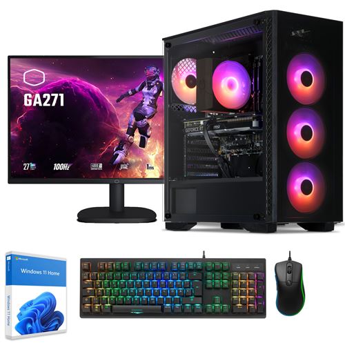 Sedatech Pack PC Gamer Expert • Intel i9-11900KF • Geforce RTX4060 • 32 Go RAM • 1To SSD M.2 • Wifi • Windows 11 • Unité centrale • Moniteur 27