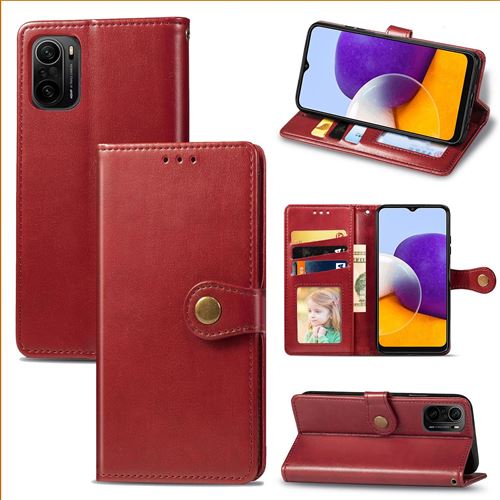MPFRANCE Housse pour Xiaomi Mi 11i Rouge [Porte Carte, etui portefeuille, boucle]