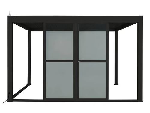 HESPERIDE Portes coulissantes pour pergola Evora c&ocirc;t&eacute; 4 m Graphite - Hesp&eacute;ride