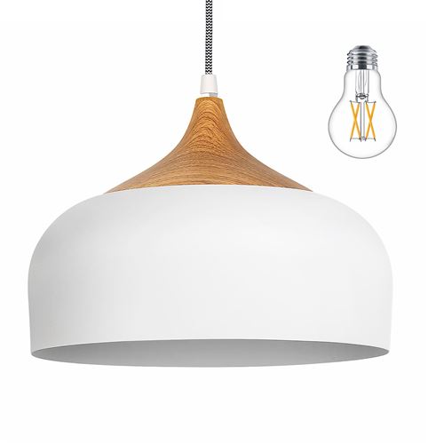 tomons Suspension LED Plafonnier Blanc Scandinave Moderne Style Simple pour Restaurant Salle à manger Restaurant