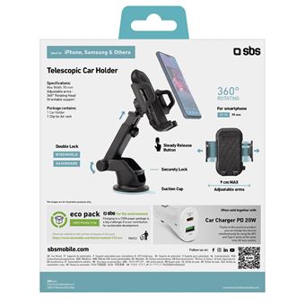 Support voiture télescopique avec ventouse- SBS