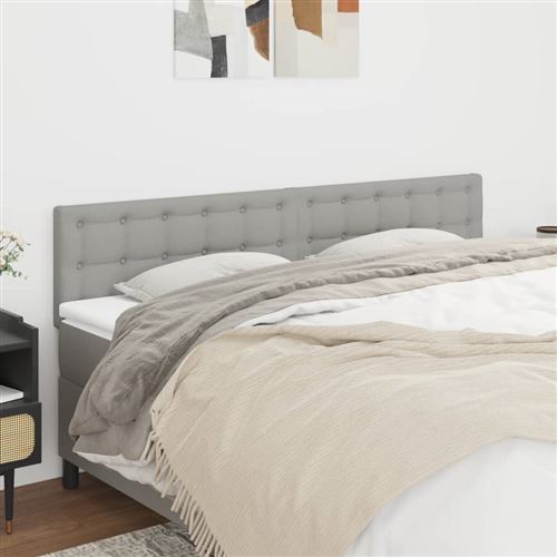 vidaXL Têtes de lit Gris clair 160x5x78/88 cm Tissu