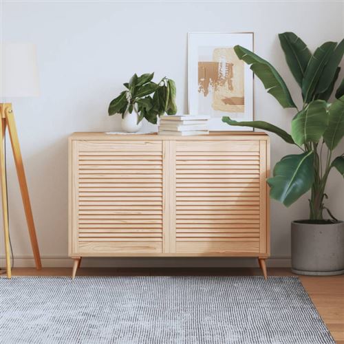 vidaXL Portes à persiennes 2 pcs Bois de pin massif 69x59,4 cm