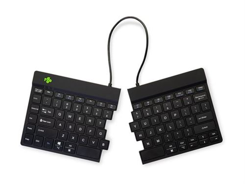 R-Go Clavier Ergonomique Split break - Clavier - avec indicateur de rupture intégré - sans fil - Bluetooth 5.0 - QWERTY - US - noir