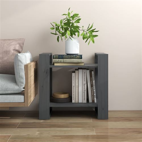 Non Communiqué Gris Vidaxl Bibliothèque/Séparateur De Pièce 60X35x57 Cm Pin Massif813876