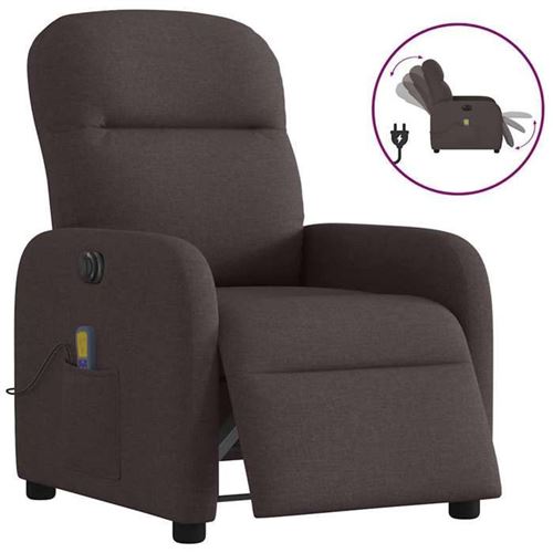 Non Communiqué Marron Vidaxl Fauteuil De Massage Inclinable Électrique Foncé Tissu 3302967