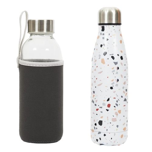 4€ sur Cook Concept - Coffret bouteille isotherme 50 cl avec mousqueton  Fleurie - Matériels de camping et randonnée - Achat & prix