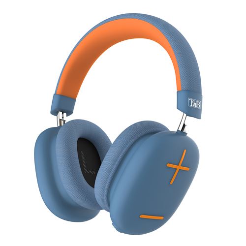 T'Nb Bounce Max - Écouteurs Avec Micro - Circum-Aural - Bluetooth - Sans Fil, Filaire - Jack 3,5Mm - Isolation Acoustique - Bleu, Orange