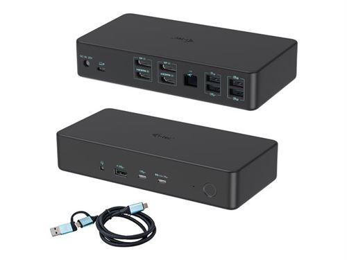 i-Tec - Station d'accueil - pour ordinateur portable, tablette - USB-C / Thunderbolt 3 / USB 3.0 - 2 x DP, 2 x HDMI - 1GbE - 100 Watt - Europe