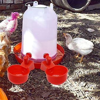 Abreuvoir Automatique Pour Poules Biglumin - Lot De 5 + Foret, Système Gravitaire, Ressort Inox, Pour Volaille
