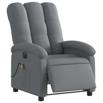 Fauteuil inclinable de massage électrique | fauteuil relax | chaise de massage gris foncé tissu
