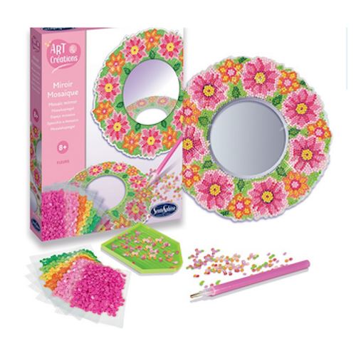 Non Communiqué Rose Miroir Mosaique Fleurs A Diamanter - Sentosphere
