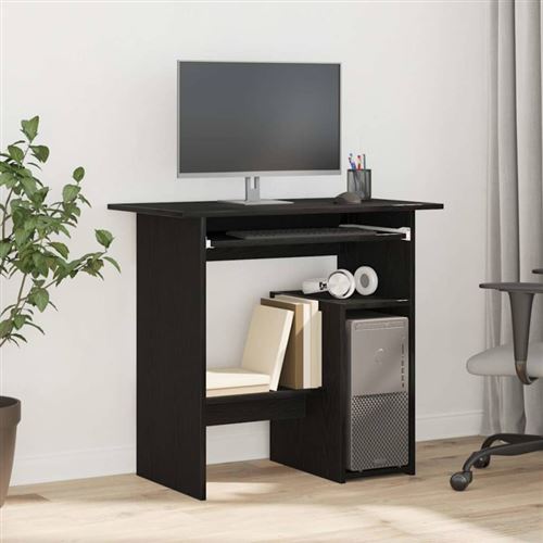 Bureau chêne noir 80x45x74 cm bois d ingénierie