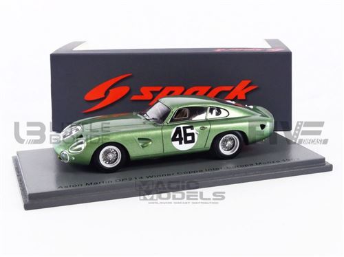 Voiture Miniature de Collection SPARK 1-43 - ASTON MARTIN DP214 - Winner Coppa Inter-Europa Monza 1963 - Green - S3688