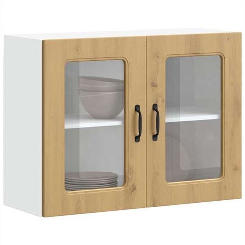 Vidaxl Armoire Murale De Cuisine Avec Porte Vitrée "Kalmar" Chêne Artisanal Bois D'ingénierie 853616 - Image 3