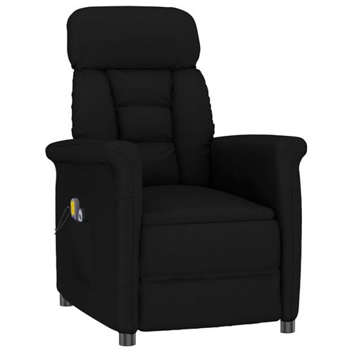 vidaXL Fauteuil électrique de massage Noir Similicuir daim