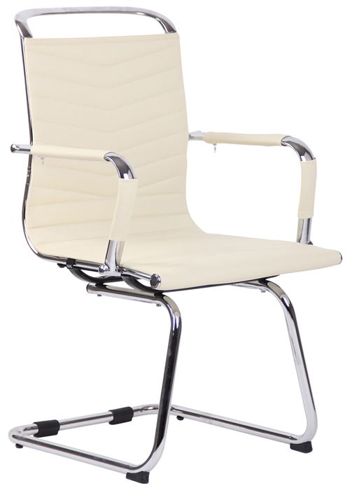 Chaise de visiteur Burnley en Similicuir ou Véritable Cuir , Crème/Similicuir