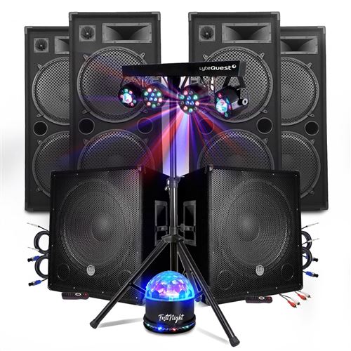 459€09 sur PACK SONO DJ BM SONIC MEGA BASSES Caissons bi-amplifié 18  2x1200W 4 HP 4x2000W - Portique Eclairage XPerformer PRO CLUB MIX BAR,  Enceintes, baffle et amplis DJ, Top Prix