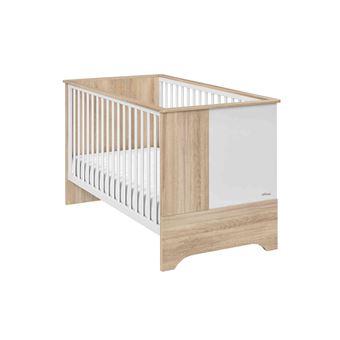 Lit Bebe Evolutif Sacha 70x140 En Bois Imitation Chene Bocage Et Blanc Galipette Lit Pour Enfant Achat Prix Fnac