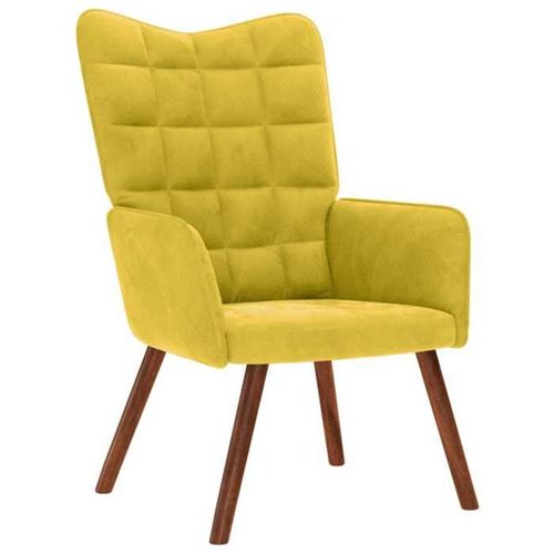 Non Communiqué Jaune Vidaxl Relaxstoel Velours