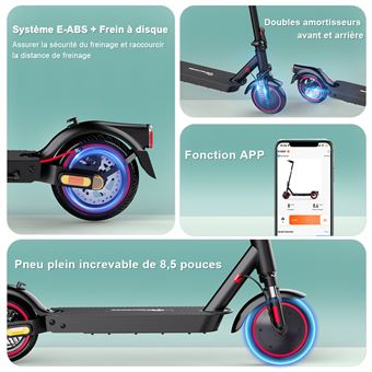 Trottinette Électrique Adulte - Autonomie 35 Km, Vitesse 25 Km/h - Moteur 350W, Batterie 36V 7.8Ah - Pliable, Pneus Pleins 8.5 Pouces