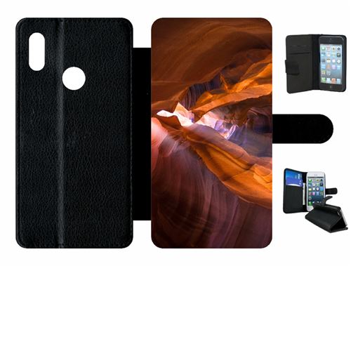 Etui My-Kase pour Y6S 2019 - grotte fantastique - Simili-cuir Noir