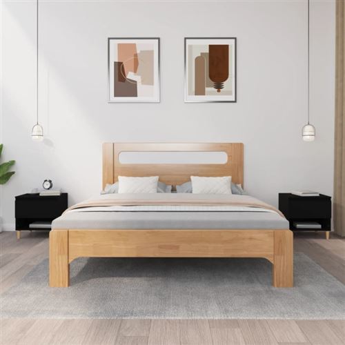 Non Communiqué Noir Tables De Chevet 2 Pcs 50X46x50 Cm Bois D'ingénierie