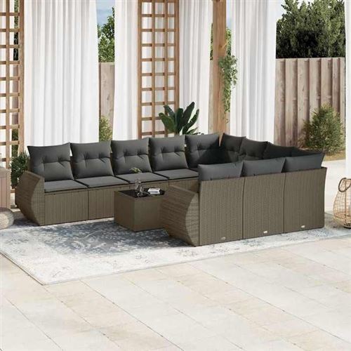 VidaXL - Garten sofagarnitur poly-rattan, One Size, Grau