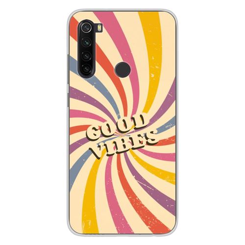 Coque en silicone imprimée compatible Xiaomi Redmi Note 8 Good vibes