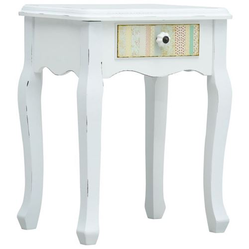 vidaXL Table de chevet Blanc 40x30x50,5 cm Bois