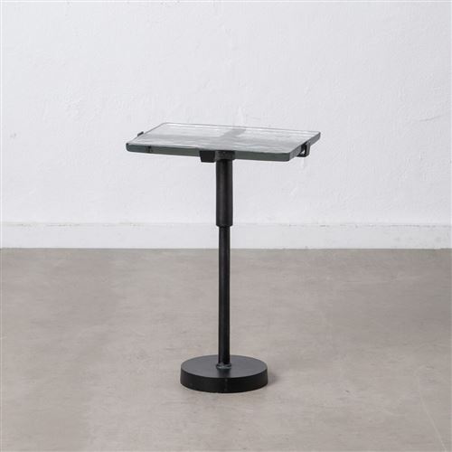 Table d'appoint 41 x 32 x 59 cm Verre Noir Métal