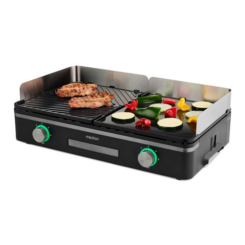 MEDION MD 12027 Grill Da tavolo Elettrico Nero, Acciaio inox 2400 W
