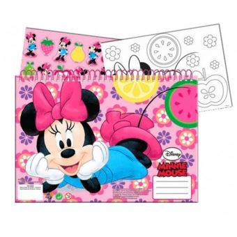 Cahier de dessin, livre de coloriage A4 + Stickers Minnie - 1