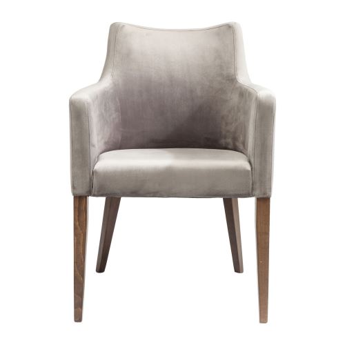 Chaise avec accoudoirs Mode velours grise Kare Design