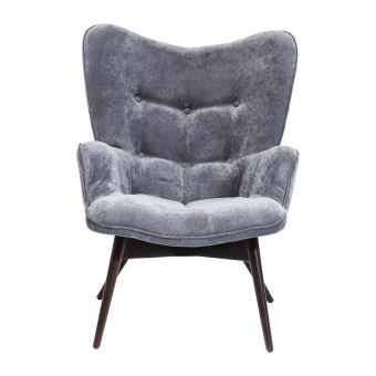 Fauteuil Vicky velours gris Kare Design Fauteuil Vicky velours gris Kare Design
