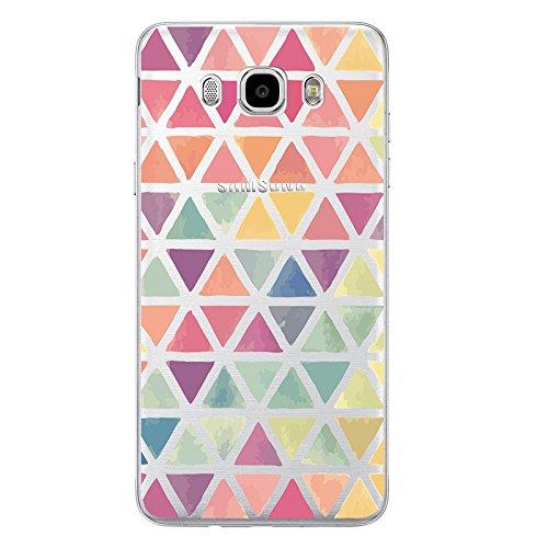 Coque Samsung J5 2016 (J510) souple transparente et résistante anti choc ( Triangles colorés )