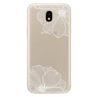 Coque Samsung J3 2017 souple transparente et résistante anti choc ( Fleurs blanches )