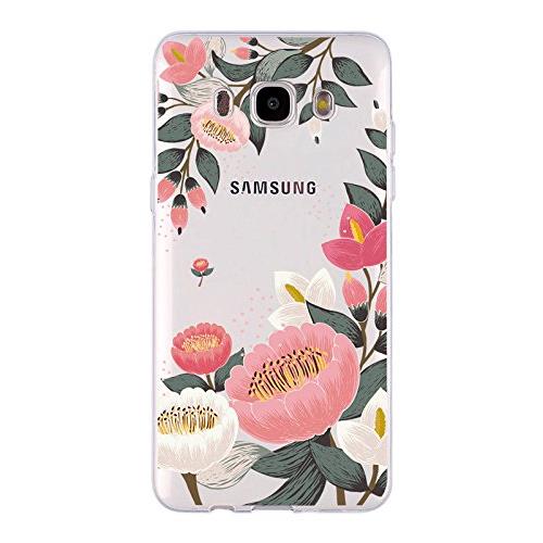 Coque Samsung J7 2016 souple transparente et résistante anti choc ( Fleurs )