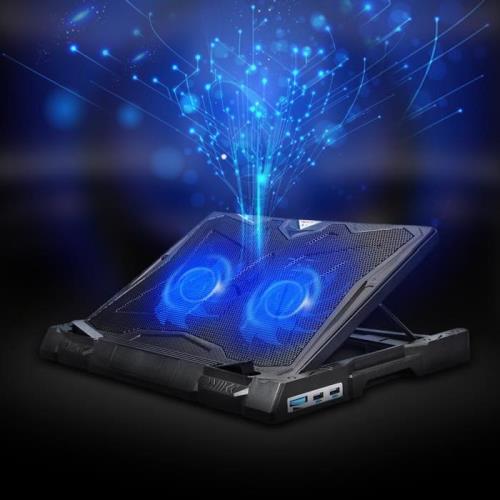 Refroidisseur pour ordinateur portable pour 15.6 à 18 pouces Ultra-silencieux régler vitesse manuellement avec deux USB