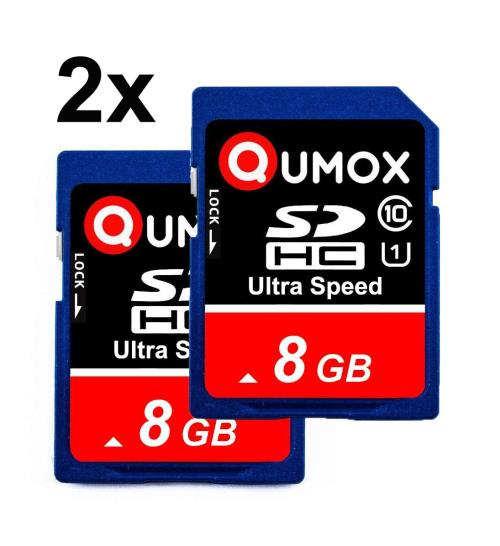2pcs Carte mémoire SDHC 8 Go Class 10 UHS-I U1 pour caméra phone