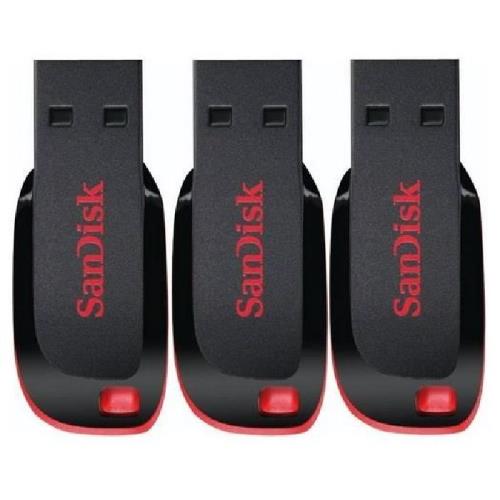 Cl&eacute; USB - SanDisk - Cruzer Blade - 16 Go - Paquet de 3 - USB 2.0