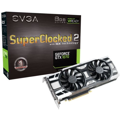 EVGA GeForce GTX 1070 SC2 GAMING iCX grafische kaart - GF GTX 1070 - 8 GB