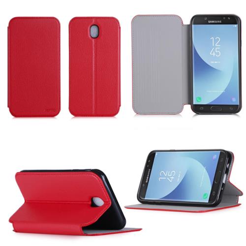 Etui luxe Samsung Galaxy J5 2017 Dual Sim 4G LTE rouge Ultra Slim Cuir Style avec stand Housse coque de protection Samsung Galaxy J5 2017 SM J530F accessoires pochette XEPTIO case