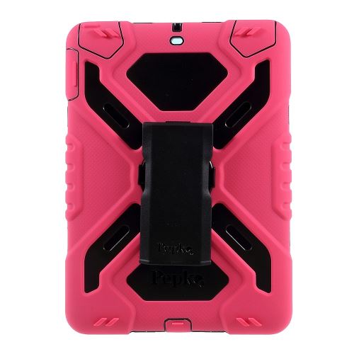 Coque en sillicone pepkoo à usage intensif série spider protection en silicone noir / rose pour votre Apple iPad 9.7 (2017)