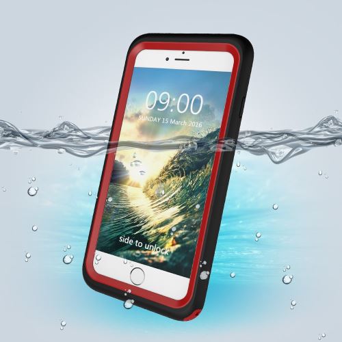 Coque en TPU 10m étanche sous pc +tpu avec boutons réactifs rouge pour votre Apple iPhone 7 4.7