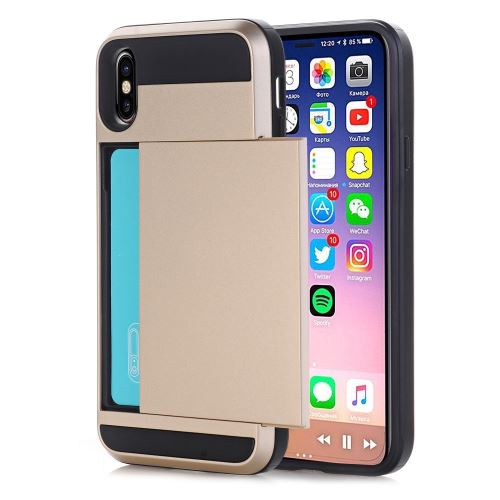 Coque en TPU hybride avec portecarte coulissante pour votre Apple iPhone 8