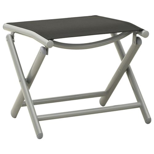 VIDAXL - Repose-pied pliable - Aluminium - Noir - Image 3